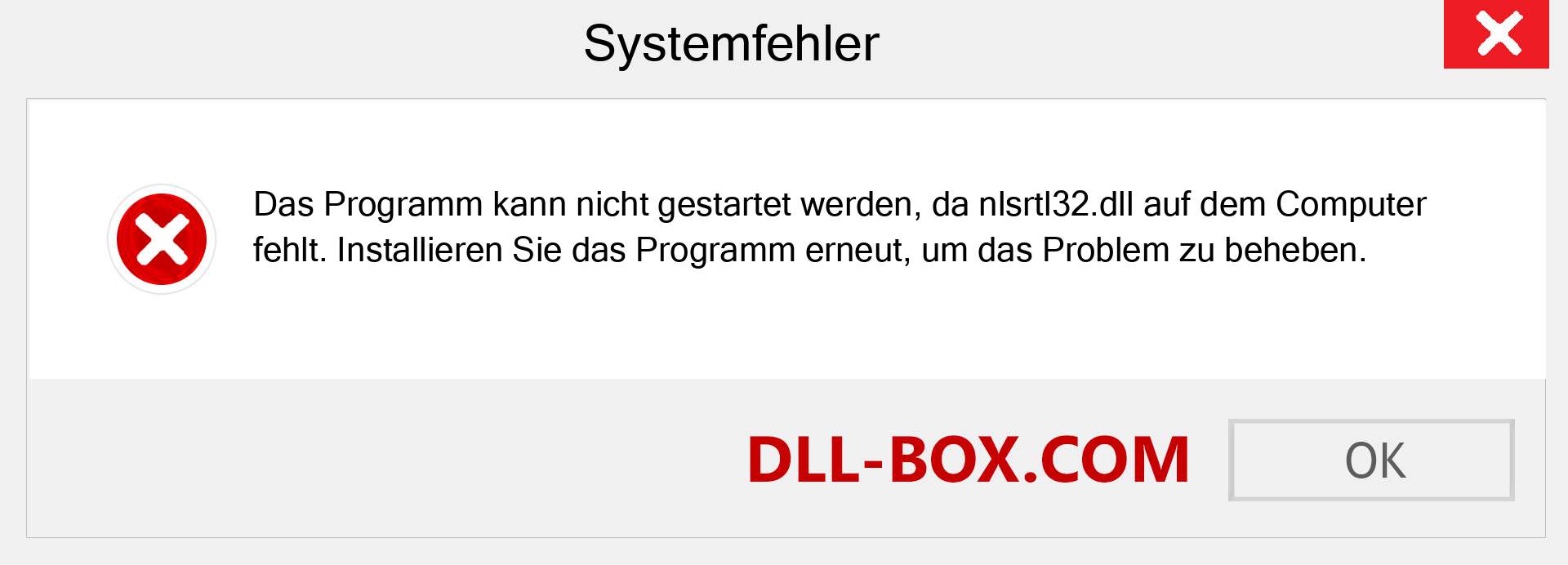 nlsrtl32.dll-Datei fehlt?. Download für Windows 7, 8, 10 - Fix nlsrtl32 dll Missing Error unter Windows, Fotos, Bildern